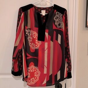 Chico’s Modern Medallions Peasant Tunic Top Size Small